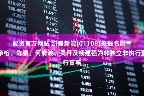配资官方网站 凯盛新能(01108)拟提名谢军、章榕、陈鹏、何清波、吴丹及杨建强为非独立非执行董事